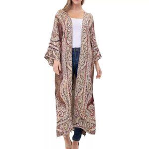 RAJ STITCH EMBROIDERED DUSTER ONE SIZE SAGE